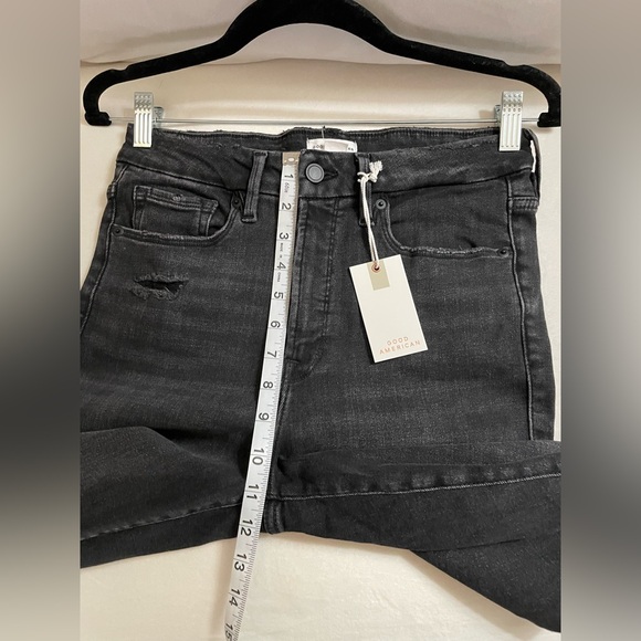 Good American NWT Good Legs Black Distressed Skinny Jeans Size 8 - Picture 5 of 8